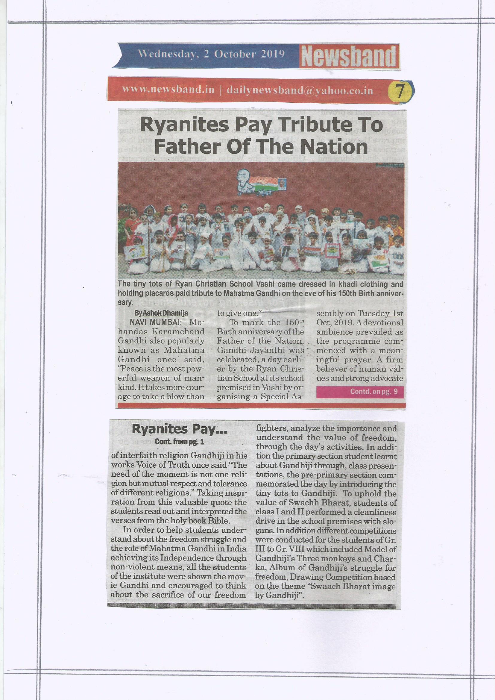 Gandhi Jayanti was featured in Newsband